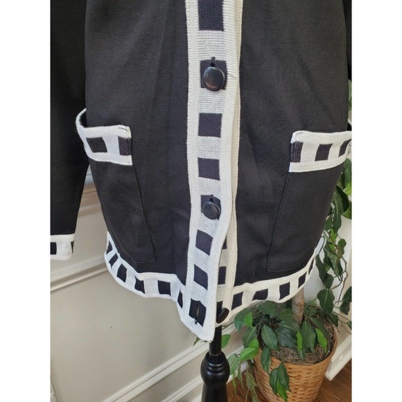 August Max Women Black Cotton Long Sleeve Buttons Front Cardigan Sweater Size 2X - Picture 4 of 14